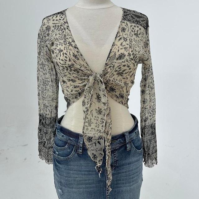 Vintage Women's Cardigan - Black/Cream - S on Productcaster.