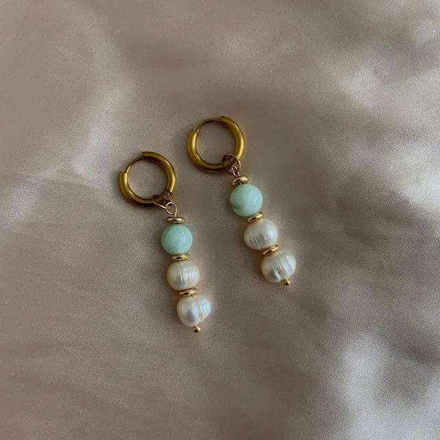 Handmade Women's Earrings - Gold on Productcaster.