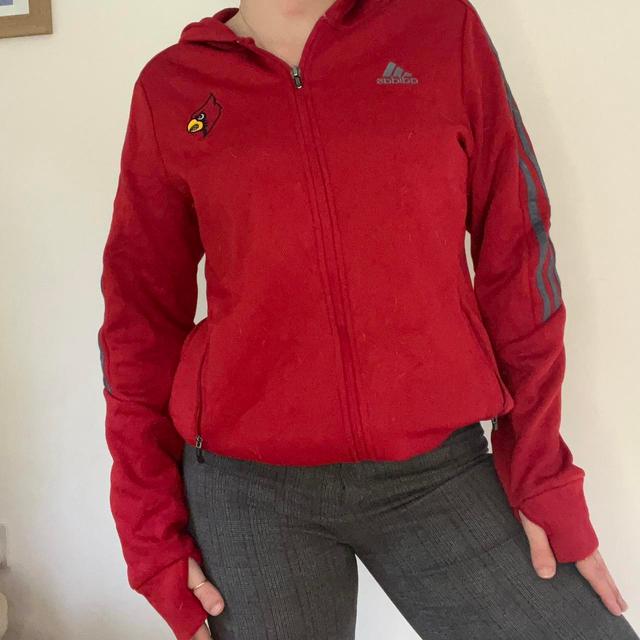 Adidas Women's Hoodie - Red - M on Productcaster.