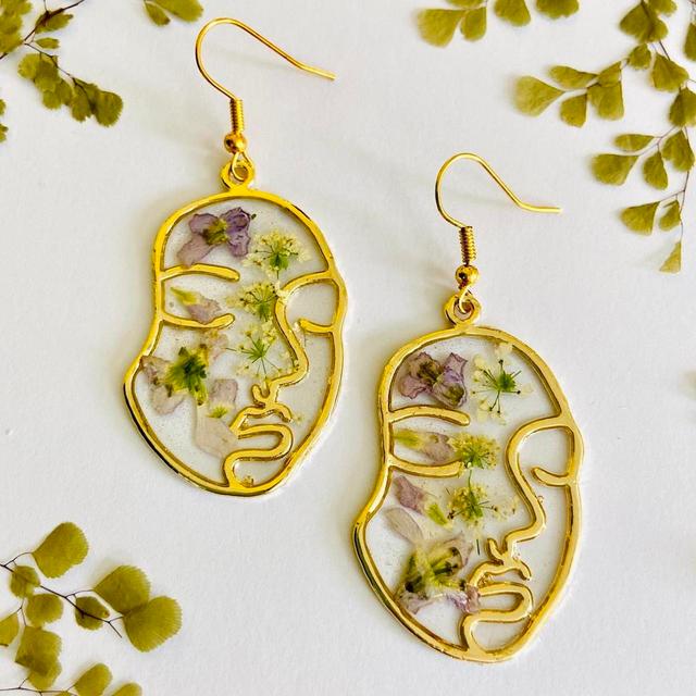 Handmade Women's Earrings - Gold/Multi on Productcaster.