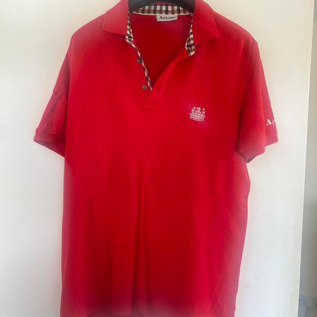 Aquascutum Men's Polo shirt - Red - L on Productcaster.