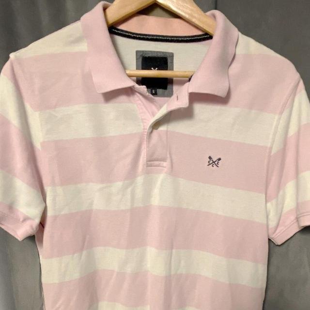 Crew Clothing Company Men's Polo shirt - Pink/White - L on Productcaster.