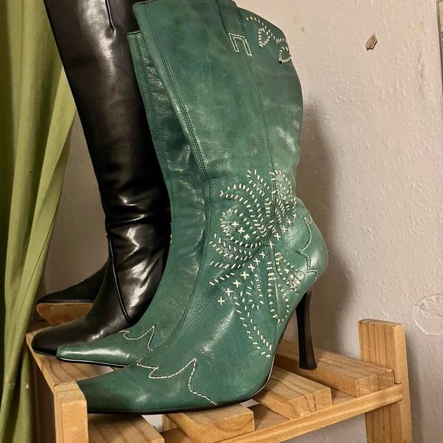 Women's Leather Boots - Green - UK 6 on Productcaster.