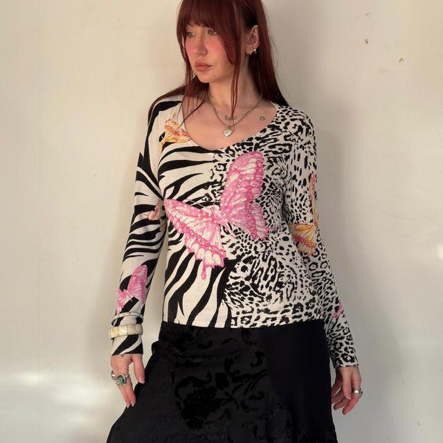 Vintage Women's Jumper - Black/Pink - M on Productcaster.