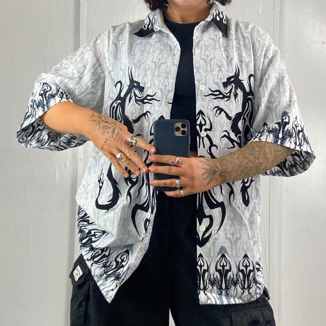 American Vintage Men's Shirt - Black/White - XXL on Productcaster.