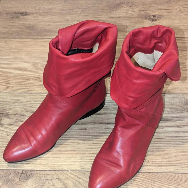 Vintage Women's Ankle Boots - Red - UK 4.5 on Productcaster.