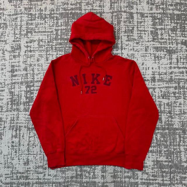 Nike Men's Hoodie - Red - M on Productcaster.