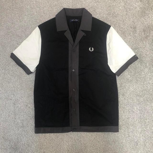 Fred Perry Men's Shirt - Black/White - S on Productcaster.