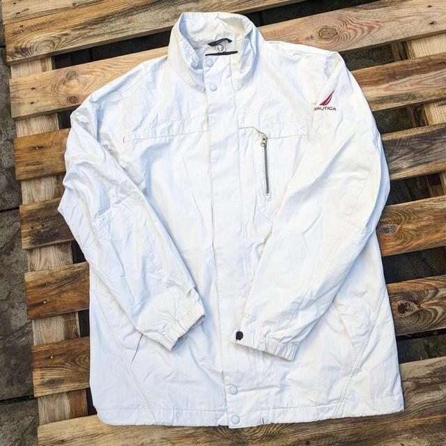 Nautica Men's Windbreaker Jacket - Cream/Red - L on Productcaster.