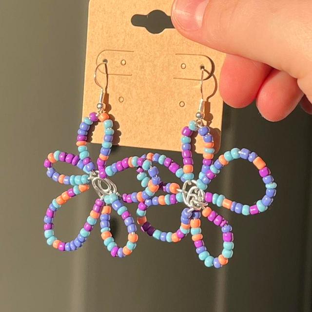 Handmade Women's Earrings - Blue/Purple on Productcaster.