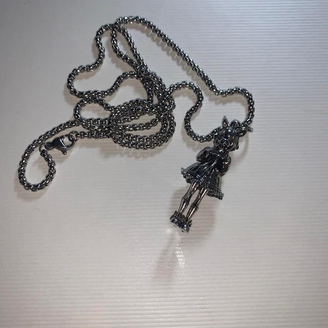 Women's Necklace - Black/Silver on Productcaster.