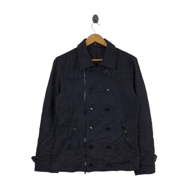 Vintage Men's Peacoat - Black - L on Productcaster.