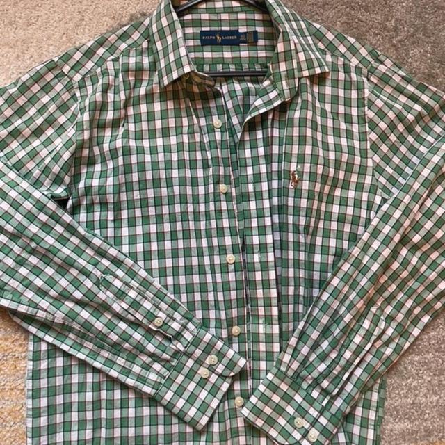 Ralph Lauren Men's Shirt - Green/White on Productcaster.