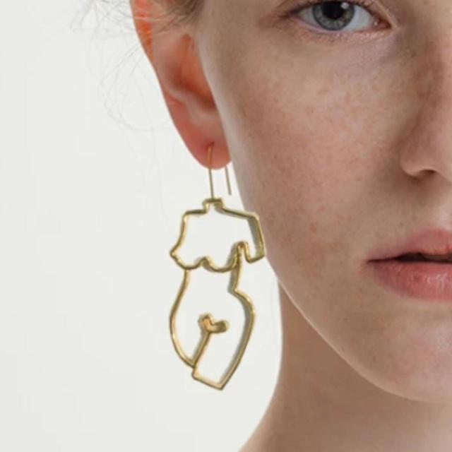 Handmade Women's Earrings - Gold on Productcaster.