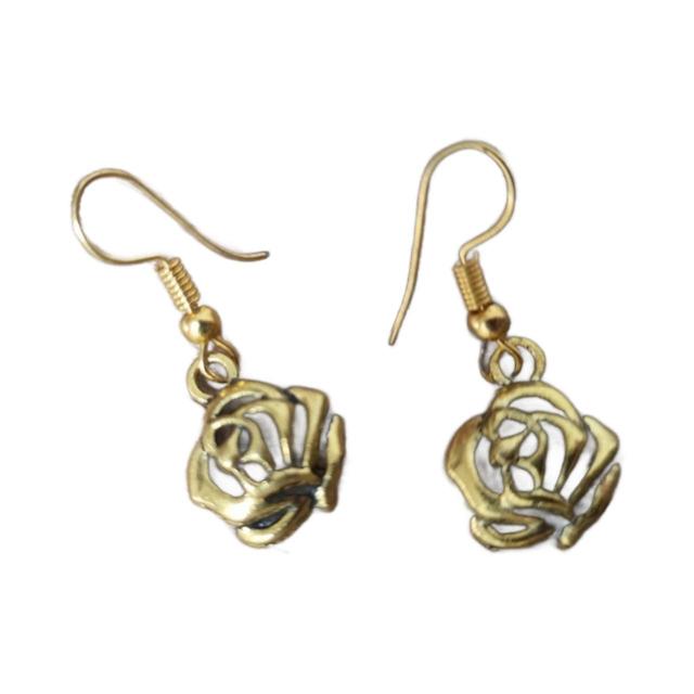 Handmade Women's Earrings - Gold on Productcaster.