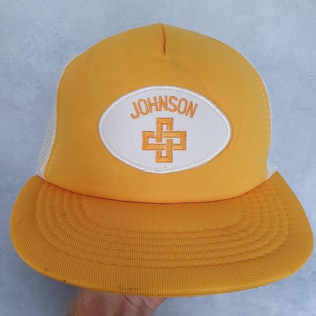 Men's Caps - White/Yellow on Productcaster.