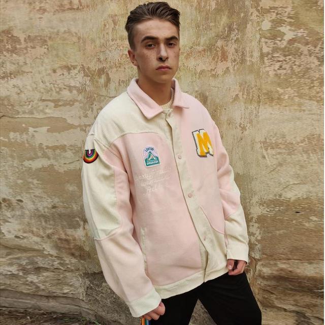 Custom Men's Bomber Jacket - Pink - M on Productcaster.