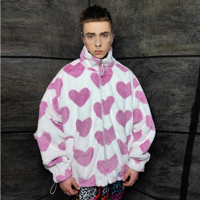 Custom Men's Bomber Jacket - Pink - L on Productcaster.