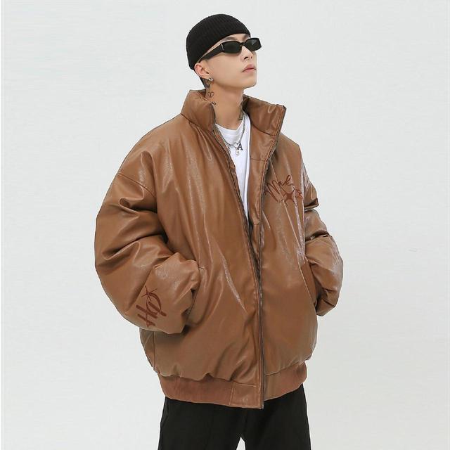 Custom Men's Bomber Jacket - Brown - S on Productcaster.