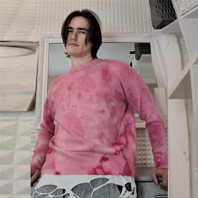 Handmade Men's Jumper - Pink - One size on Productcaster.