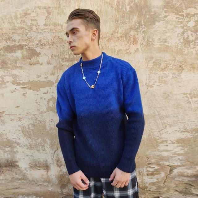 Custom Men's Jumper - Navy - L on Productcaster.