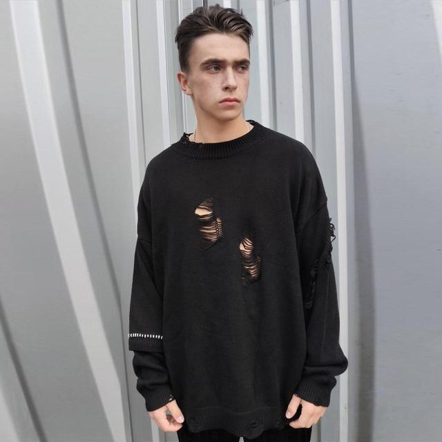 Custom Men's Sweatshirt - Black - XL on Productcaster.