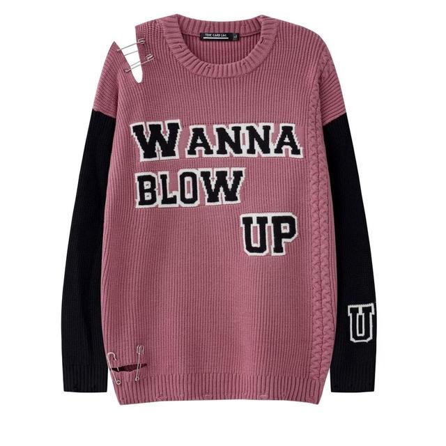 Custom Men's Jumper - Pink - L on Productcaster.