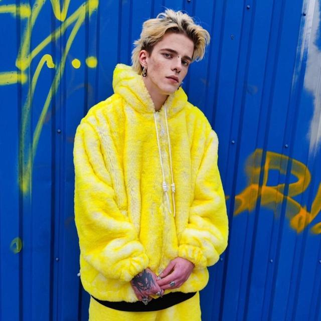 Custom Men's Bomber Jacket - Yellow - S on Productcaster.