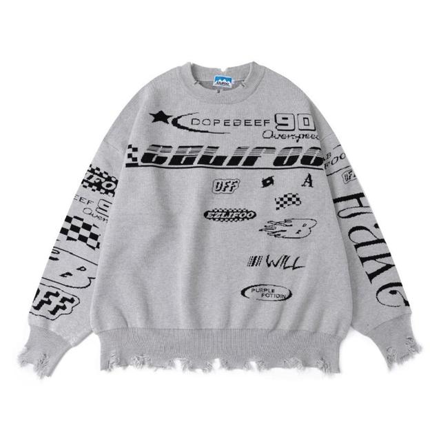 Custom Men's Jumper - Grey - S on Productcaster.