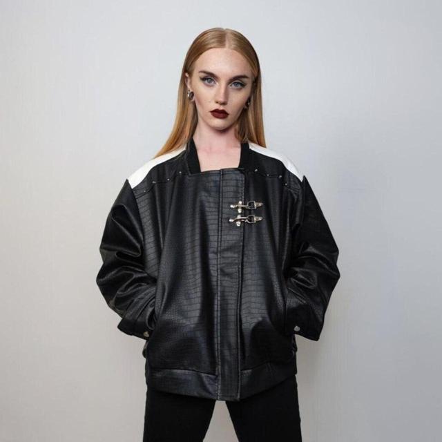 Custom Women's Bomber Jacket - Black - L on Productcaster.