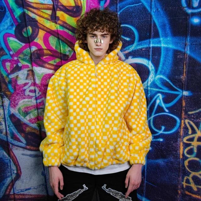 Custom Men's Bomber Jacket - Yellow - S on Productcaster.