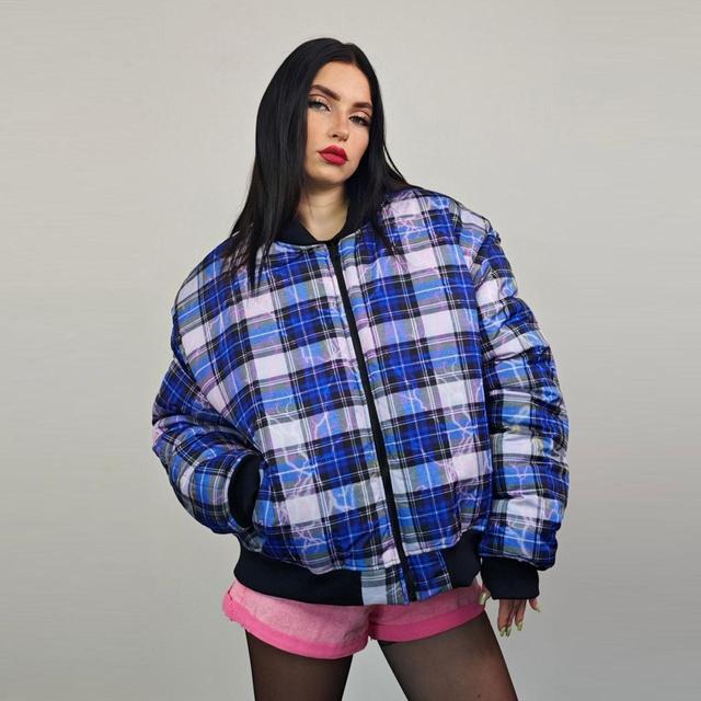 Custom Women's Bomber Jacket - Blue/Multi - XXL on Productcaster.