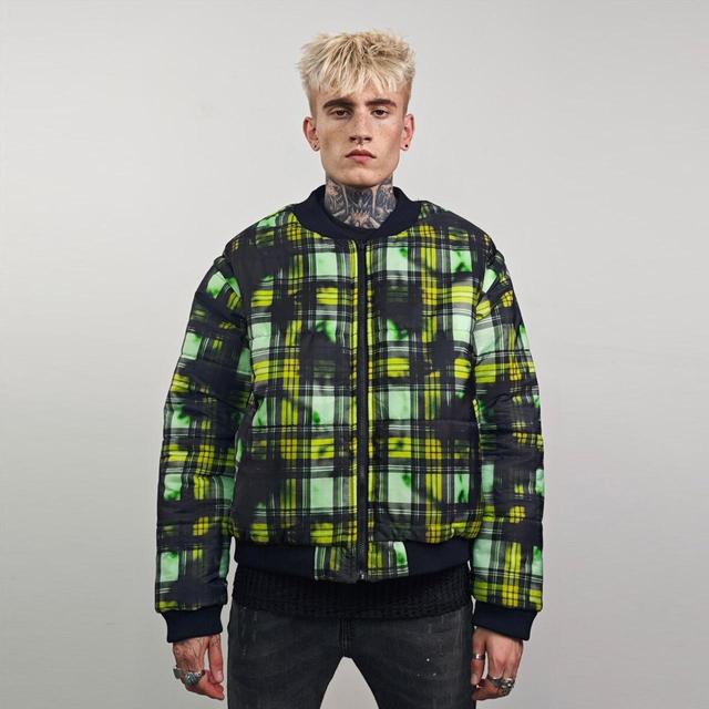 Custom Men's Bomber Jacket - Green/Multi - S on Productcaster.