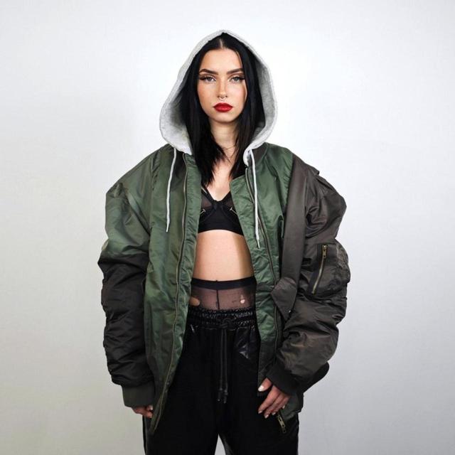 Deadstock Women's Bomber Jacket - Green/Grey - XL on Productcaster.