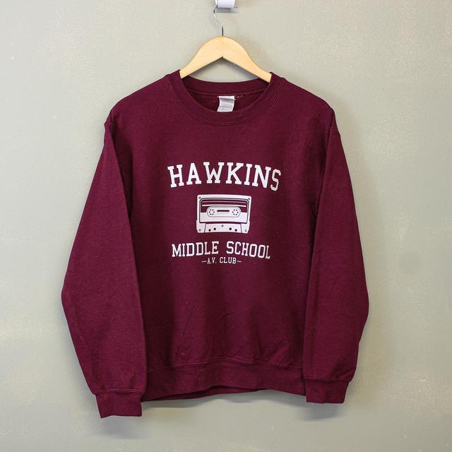 Vintage Men's Sweatshirt - Burgundy - S on Productcaster.