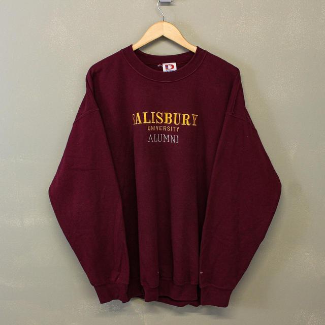 Vintage Men's Sweatshirt - Burgundy/Red - XL on Productcaster.