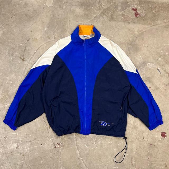 Reebok Men's Windbreaker Jacket - Blue/Navy - XL on Productcaster.