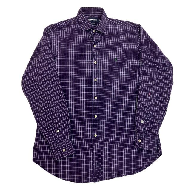 Polo Ralph Lauren Men's Shirt - Purple/White - M on Productcaster.