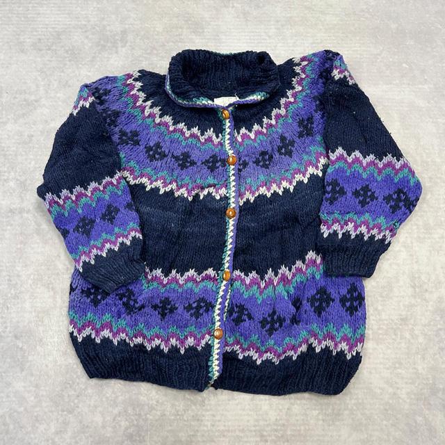 Vintage Women's Cardigan - Blue - L on Productcaster.