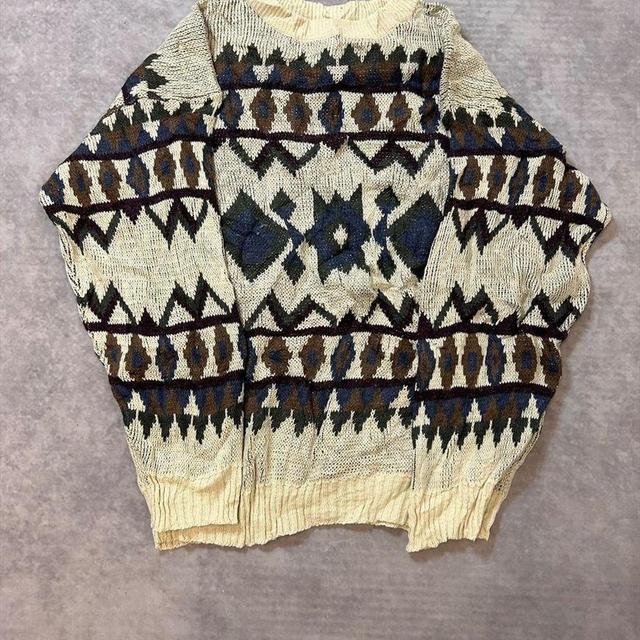 Vintage Men's Jumper - Cream - L on Productcaster.