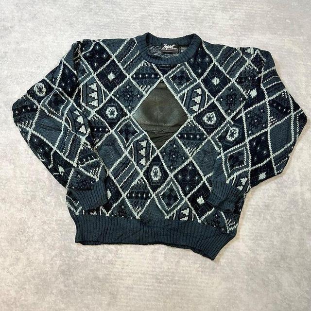 Vintage Men's Jumper - Blue - L on Productcaster.