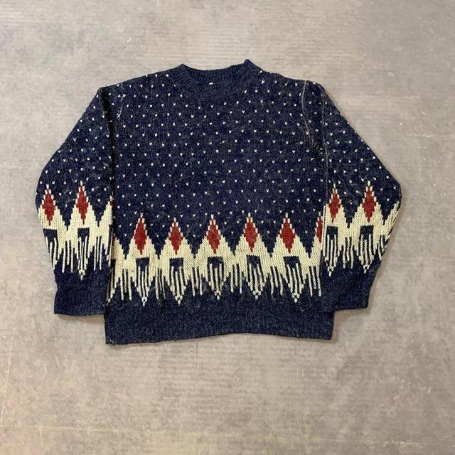 Vintage Women's Jumper - Blue - M on Productcaster.