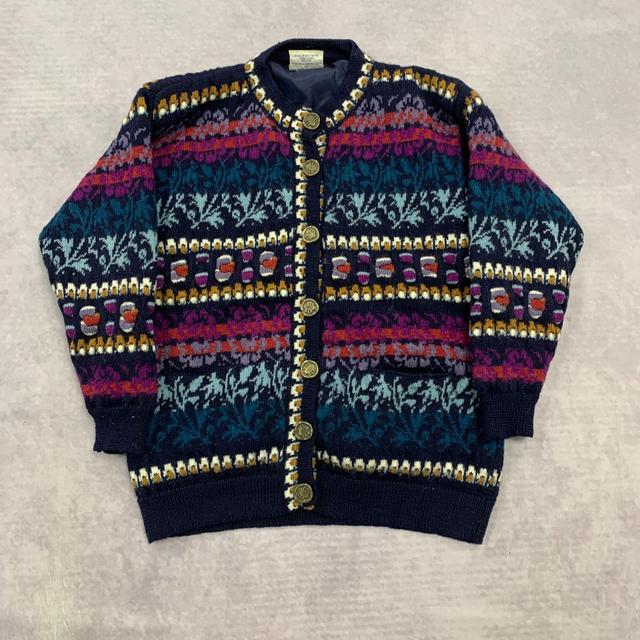 Vintage Men's Cardigan - Blue/Multi - M on Productcaster.