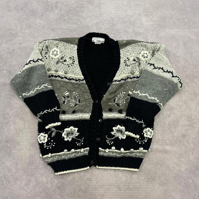 Vintage Women's Cardigan - Blue/Grey - L on Productcaster.