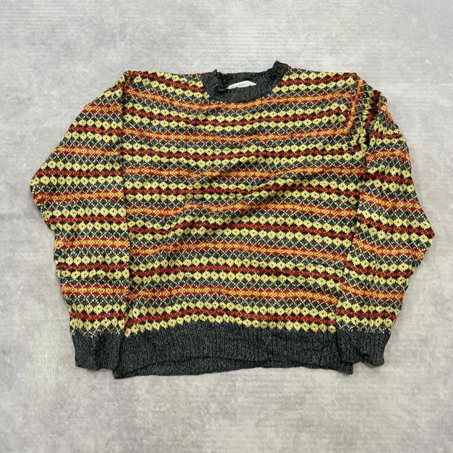 Vintage Men's Jumper - Grey/Multi - L on Productcaster.