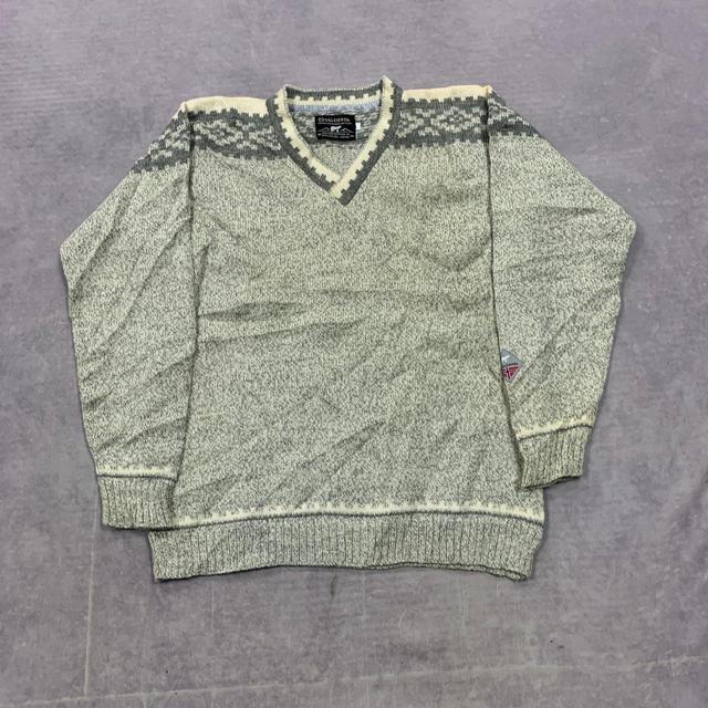 Vintage Men's Jumper - Grey/Multi - L on Productcaster.