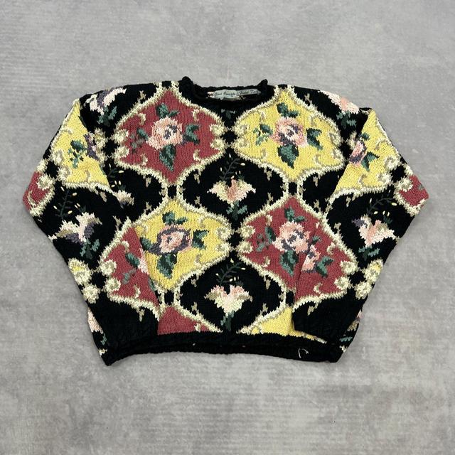 Vintage Women's Jumper - Black/Multi - L on Productcaster.