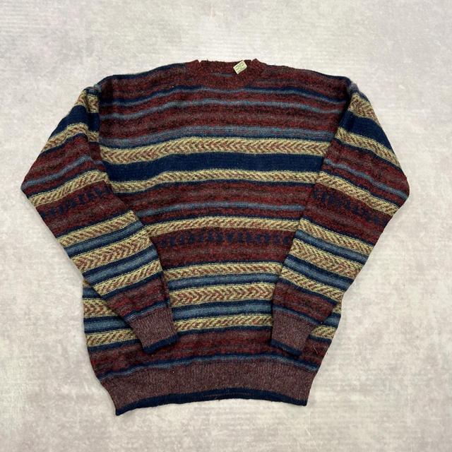 Vintage Men's Jumper - Red/Multi - M on Productcaster.