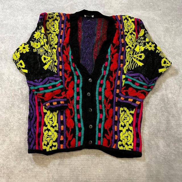 Vintage Men's Cardigan - Black - L on Productcaster.