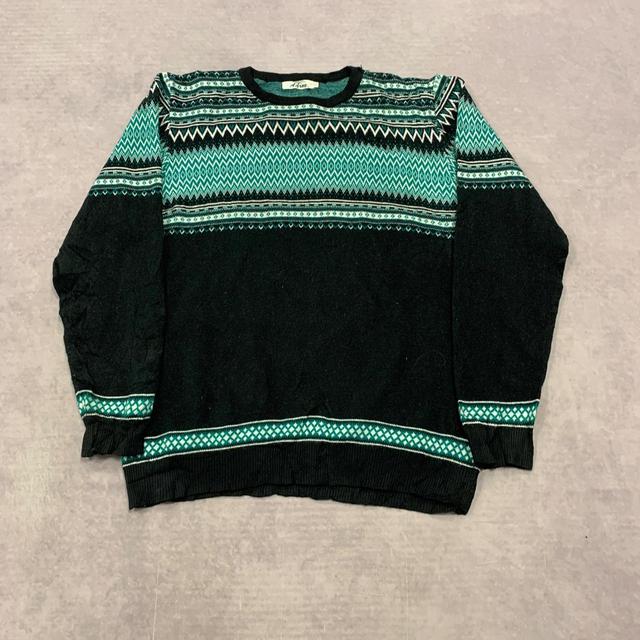 Vintage Women's Jumper - Black/Green - M on Productcaster.